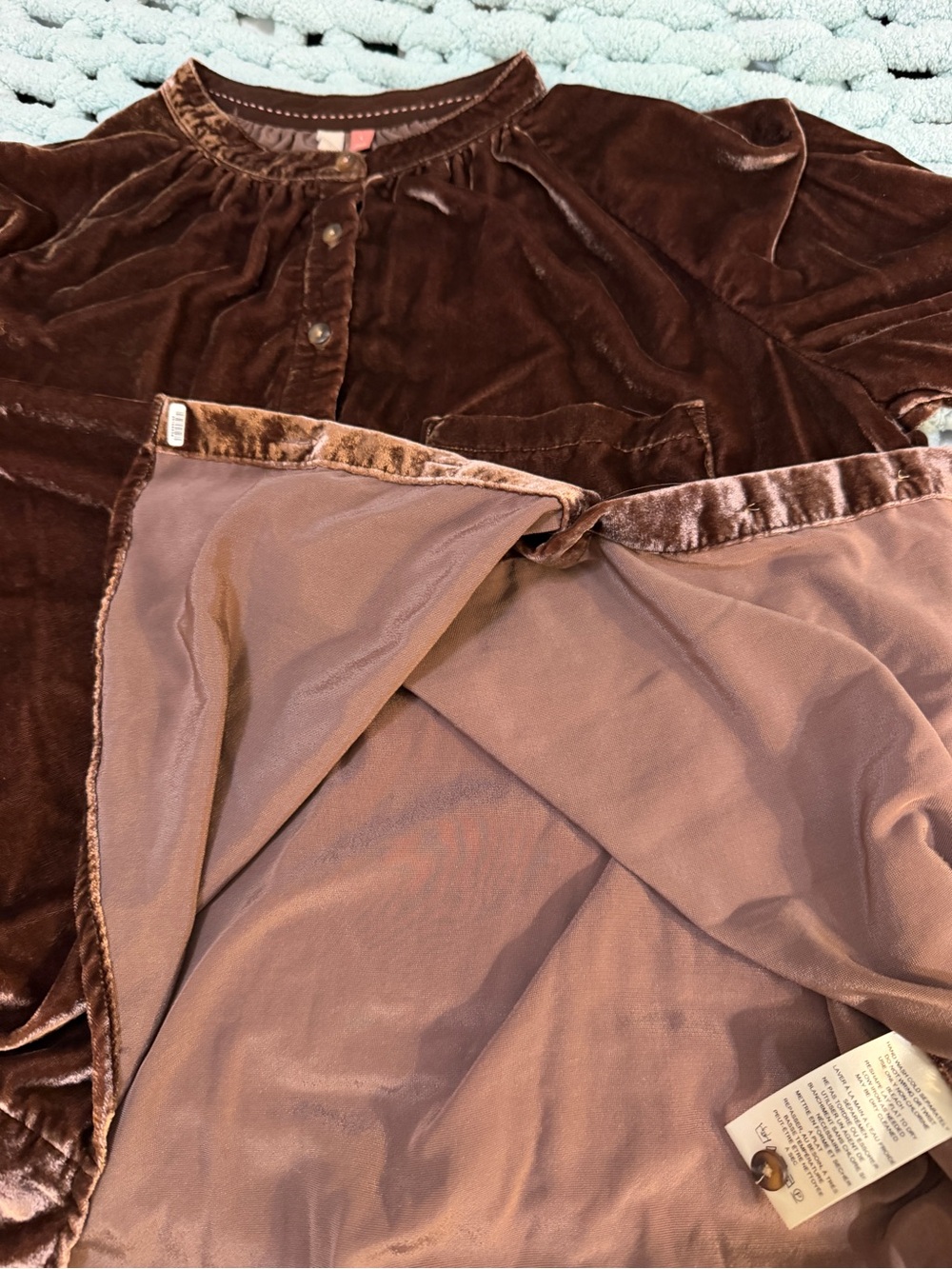 Pilcro Chocolate Brown Velvet Button-Front Blouse Jacket Sz Large - Picture 14 of 17